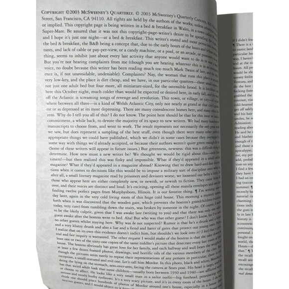 McSweeney's Issue 12: Unpublished, Unknown, & or Unbelievable 2003 Paperback - Picture 3 of 13